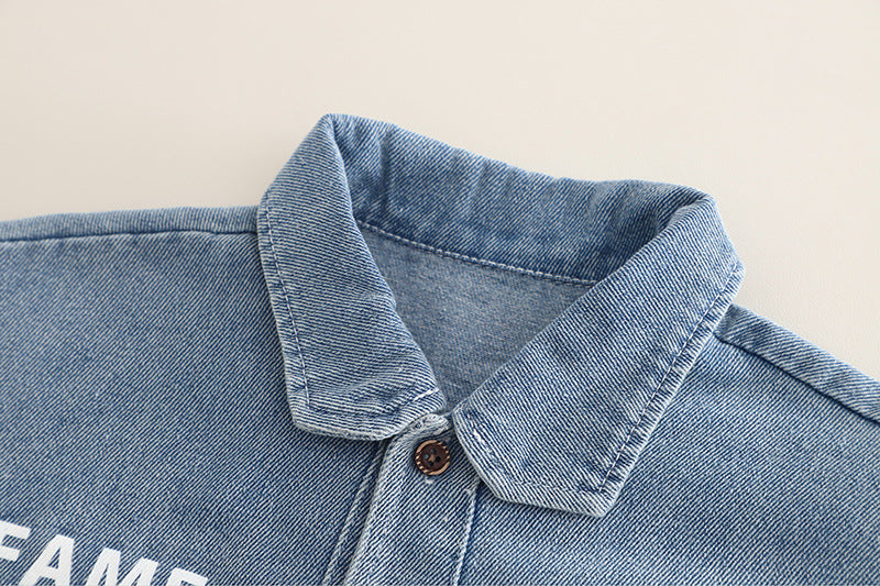 Boy's Long Sleeve Denim Jacket Set – Casual 3-Piece Outfit (T-Shirt, Denim Shirt & Jeans)