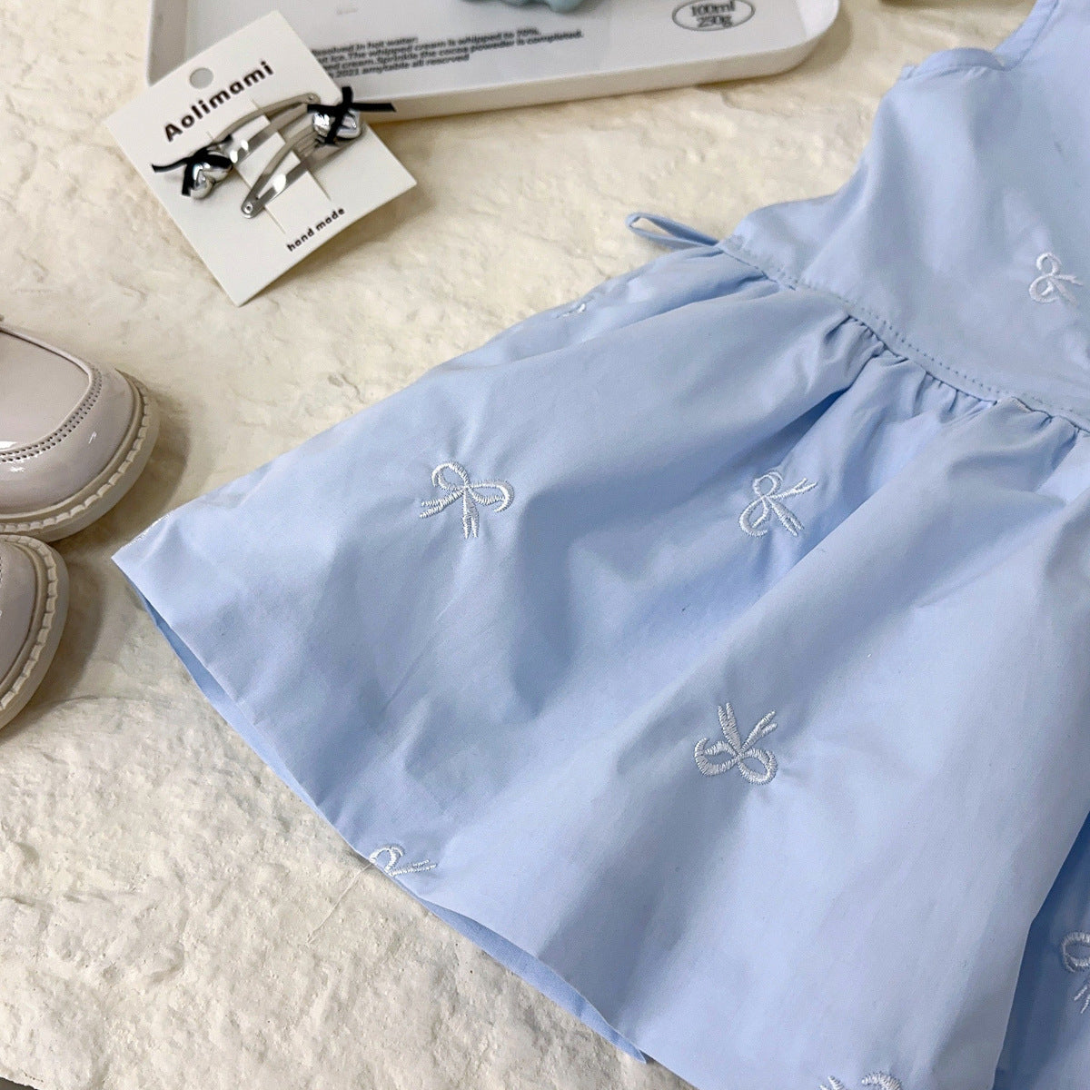 Blue Sleeveless Cotton Dress for Girls