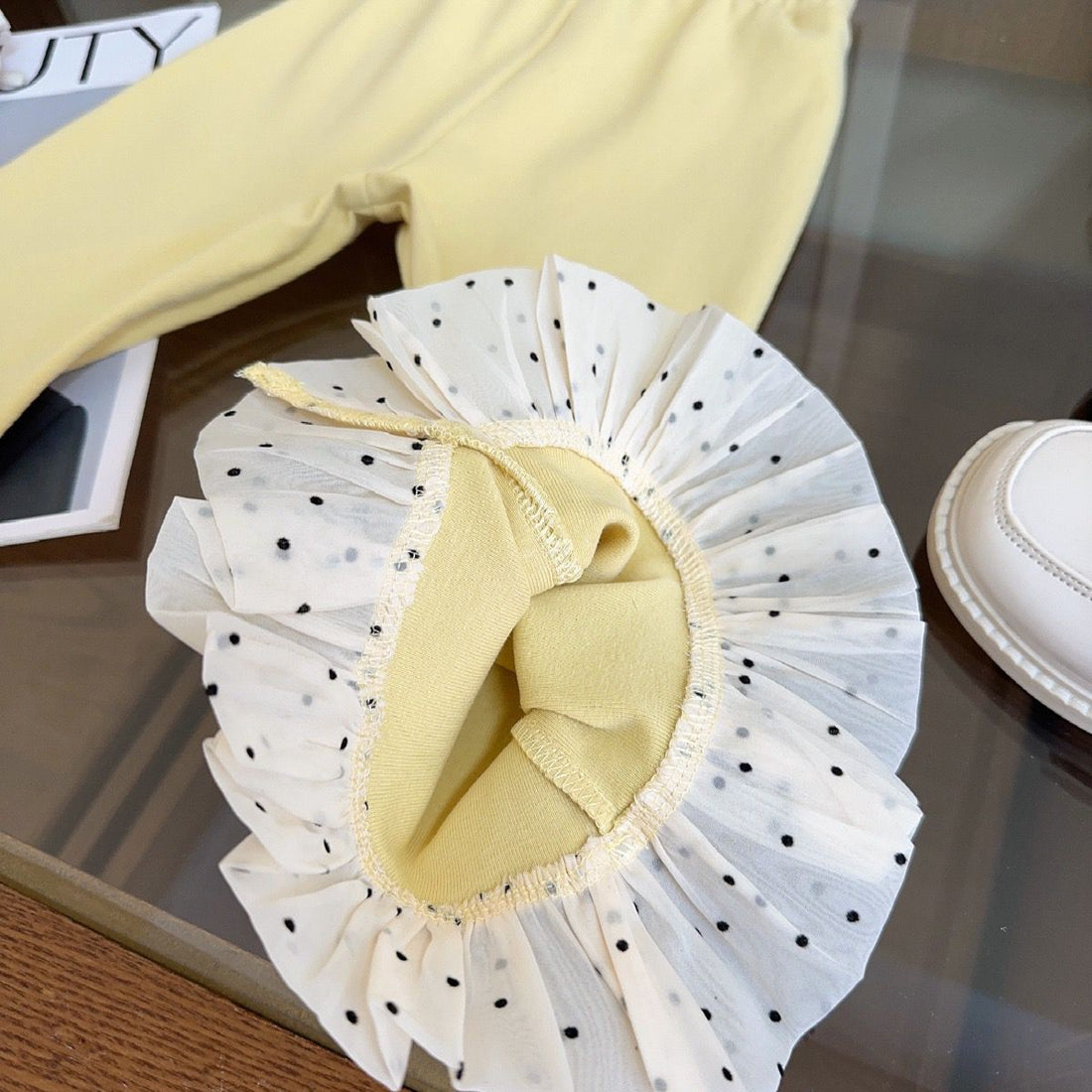 Yellow Summer Vest & Flared Trouser Girls Set