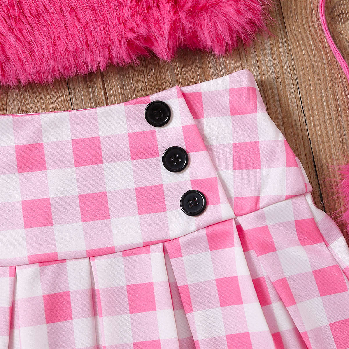 Hot Pink Furred Top with Skirt