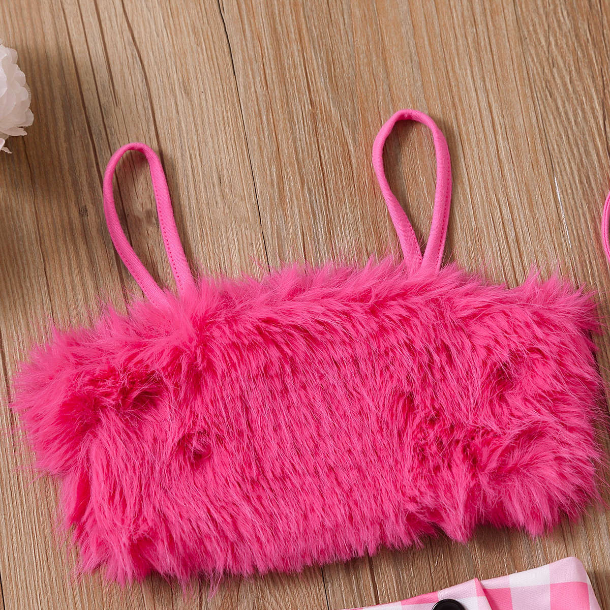 Hot Pink Furred Top with Skirt