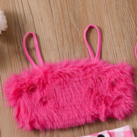 Hot Pink Furred Top with Skirt
