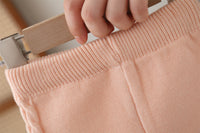 Baby Girl Knitted Sweater & Trouser Set – Lavender Crochet Pocket Design | Cozy Winter Outfit