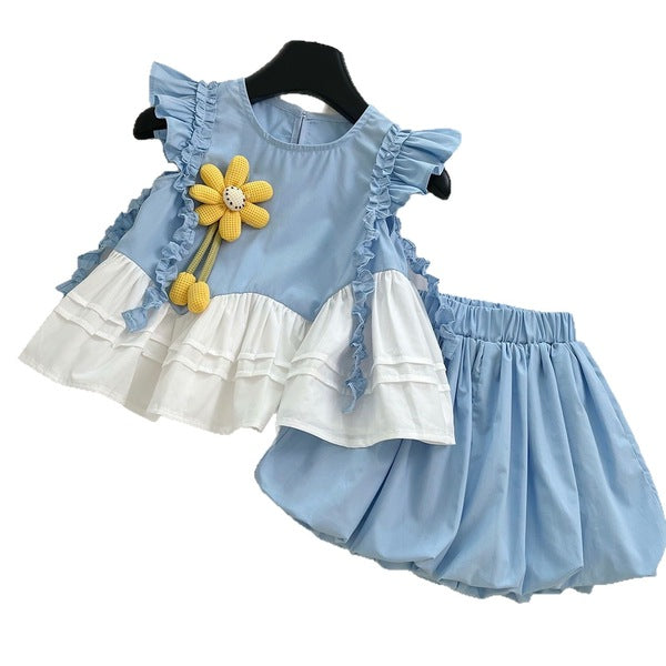 Summer Tank Top with Shorts Girl Set