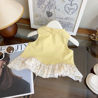 Yellow Summer Vest & Flared Trouser Girls Set