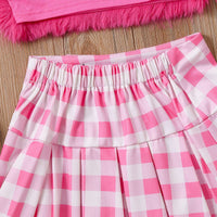 Hot Pink Furred Top with Skirt