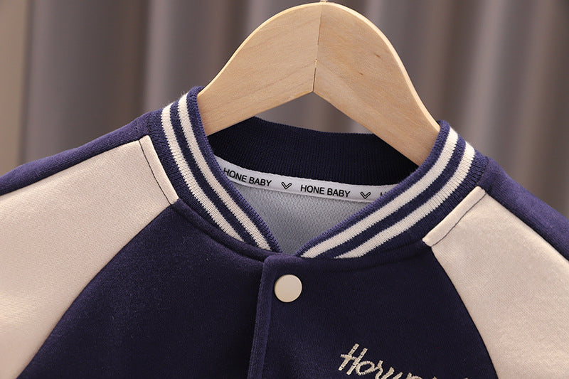 Baby Boy Varsity 3-Piece Set – Jacket, T-Shirt & Pants - Casual Sportswear Outfit