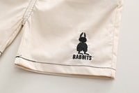 Boys Brown Rabbit Cotton Polo T-Shirt and Shorts Set - 2 Piece Summer Outfit