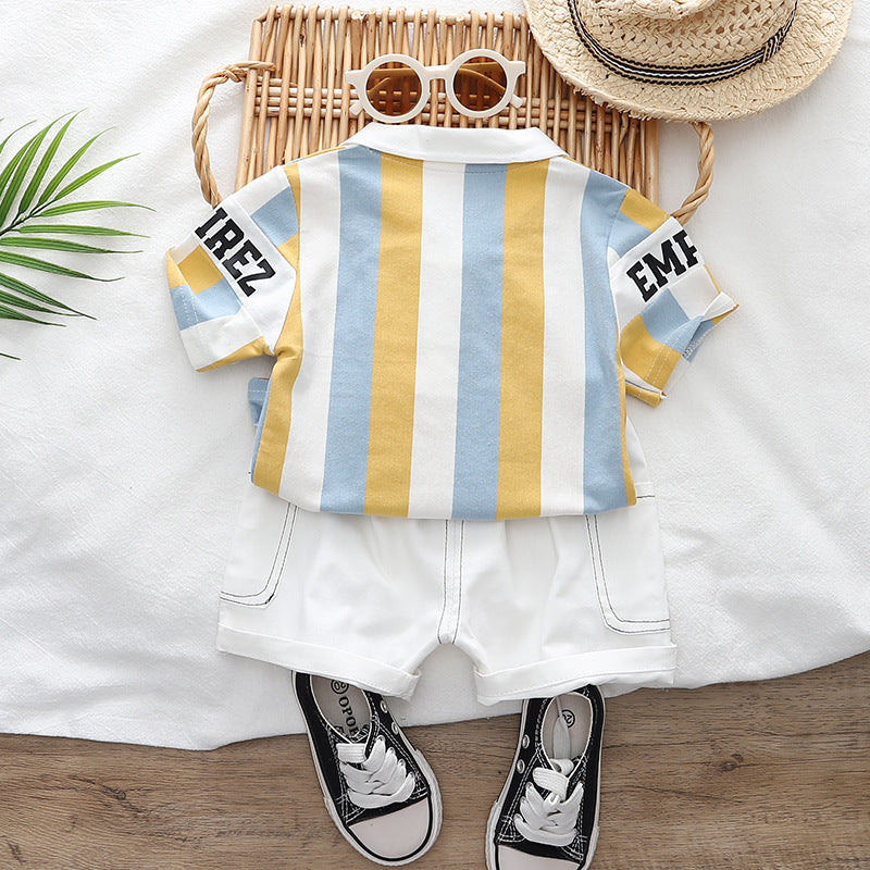 Trendy Polo T-shirt with white shorts set