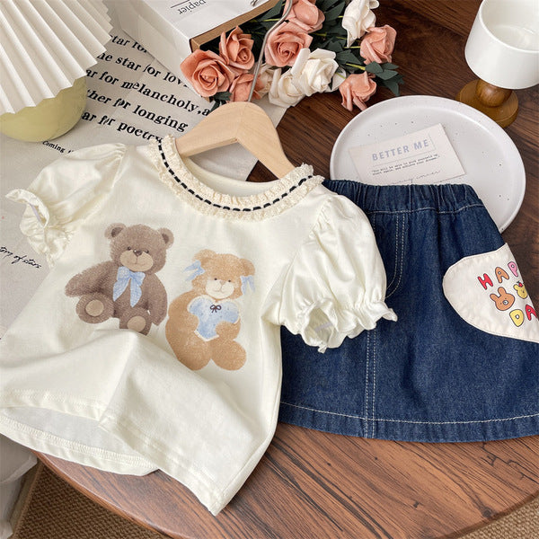 Cute Summer Girls Cotton Clothing Set