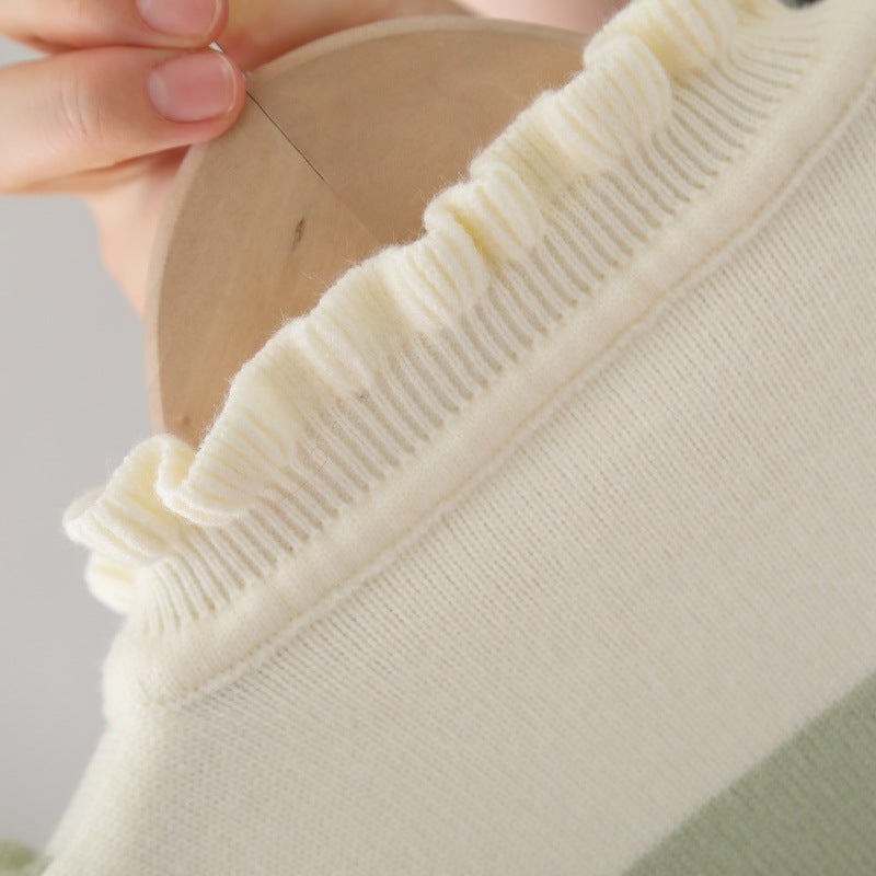 Green Knitted Sweater & Pant Set | Winter Knitwear Co-ord