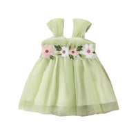 Girl's green flowers dress