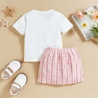 Fuchsia Bow top with Skirt