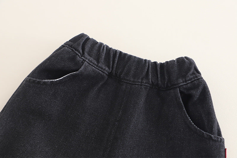 Boy's Long Sleeve Denim Jacket Set – Casual 3-Piece Outfit (T-Shirt, Denim Shirt & Jeans)