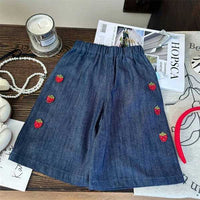 Strawberry Print Summer Girls Cotton Outfit