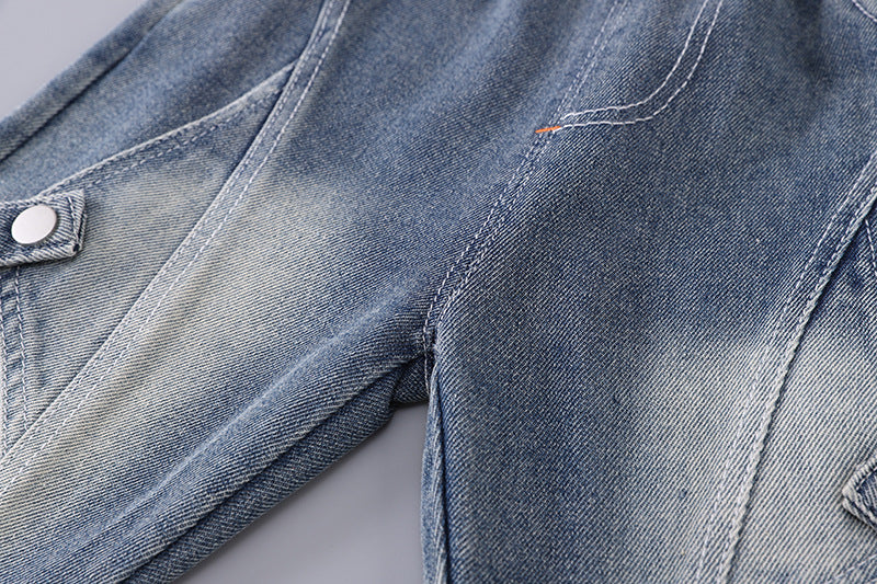 Green Striped Jacket 3-Piece Set – Soft Cotton Outfit