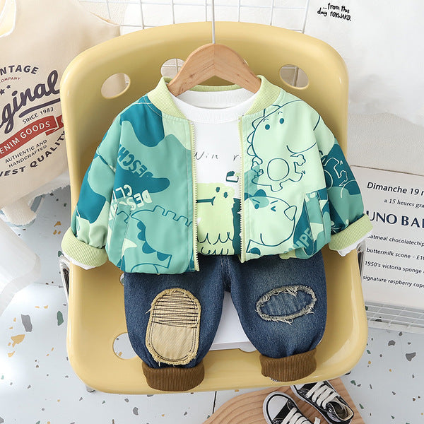 Dinosaur Spring 3 Piece Cotton Kids Outfit