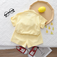 Girls Bright Yellow Cotton T-Shirt and Shorts Set - 2 Piece Summer Casual Outfit
