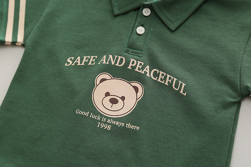 Summer Green Cotton 2 Piece Set for Boys