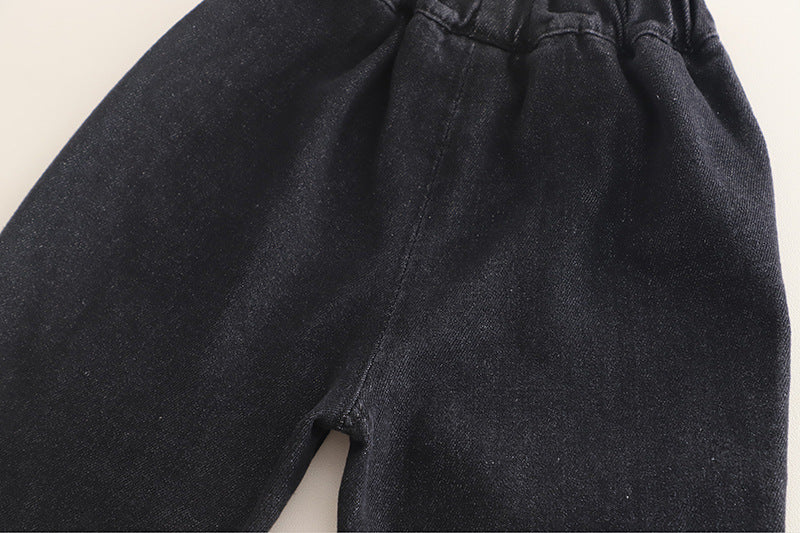 Boy's Long Sleeve Denim Jacket Set – Casual 3-Piece Outfit (T-Shirt, Denim Shirt & Jeans)