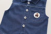 Denim Sleeveless 3 Piece Kids Outfit