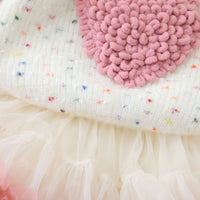 Baby Girl Knitted Heart Sweater & Tutu Skirt Set – Winter Party Dress