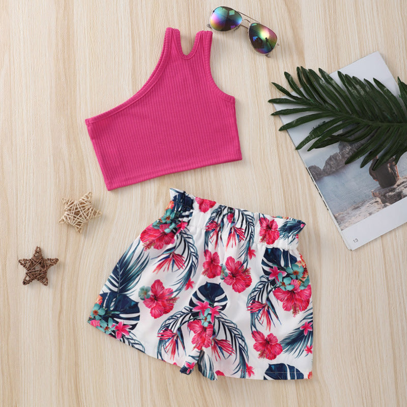 Tropical top and shorts set