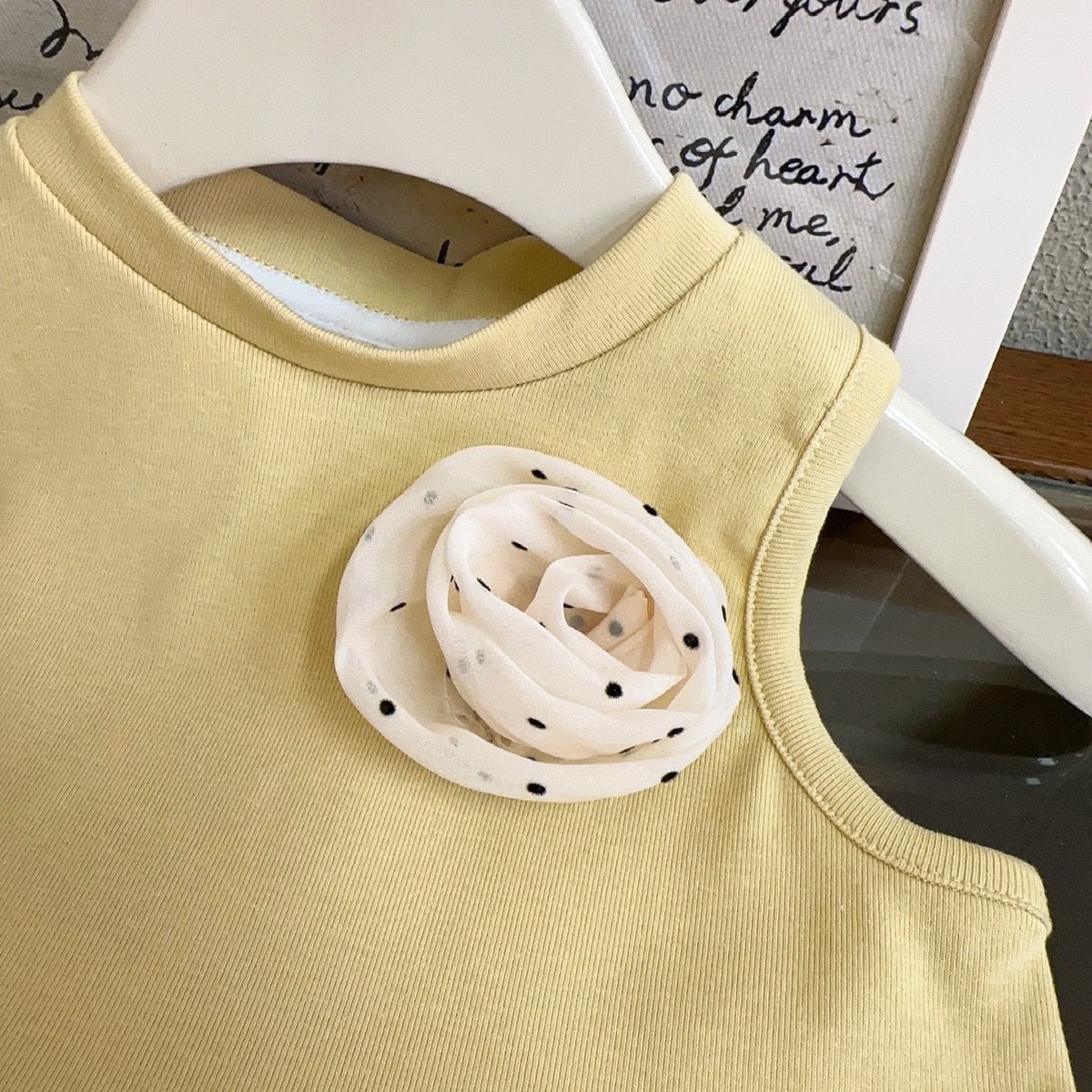 Yellow Summer Vest & Flared Trouser Girls Set