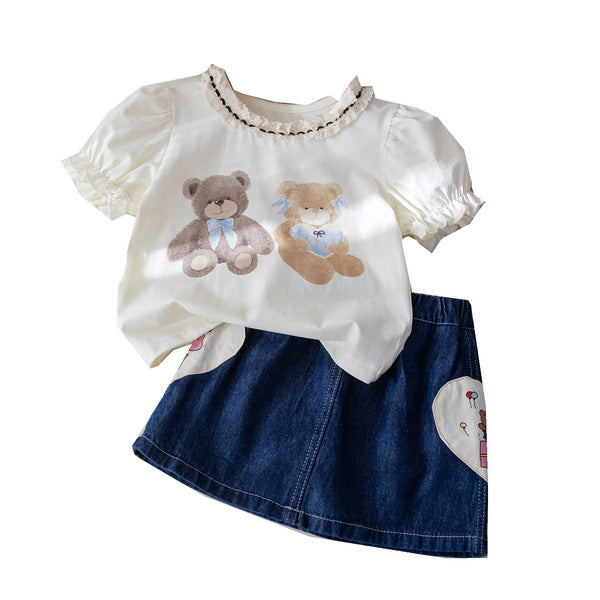 Cute Summer Girls Cotton Clothing Set
