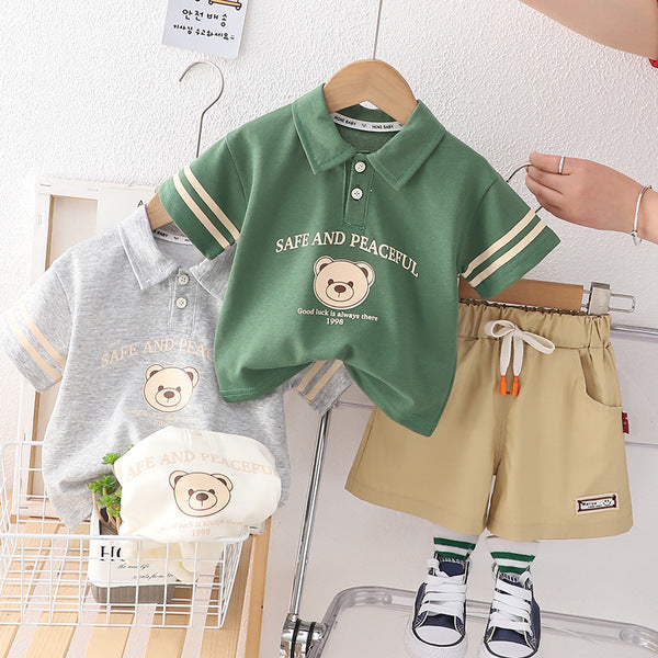 Summer Green Cotton 2 Piece Set for Boys
