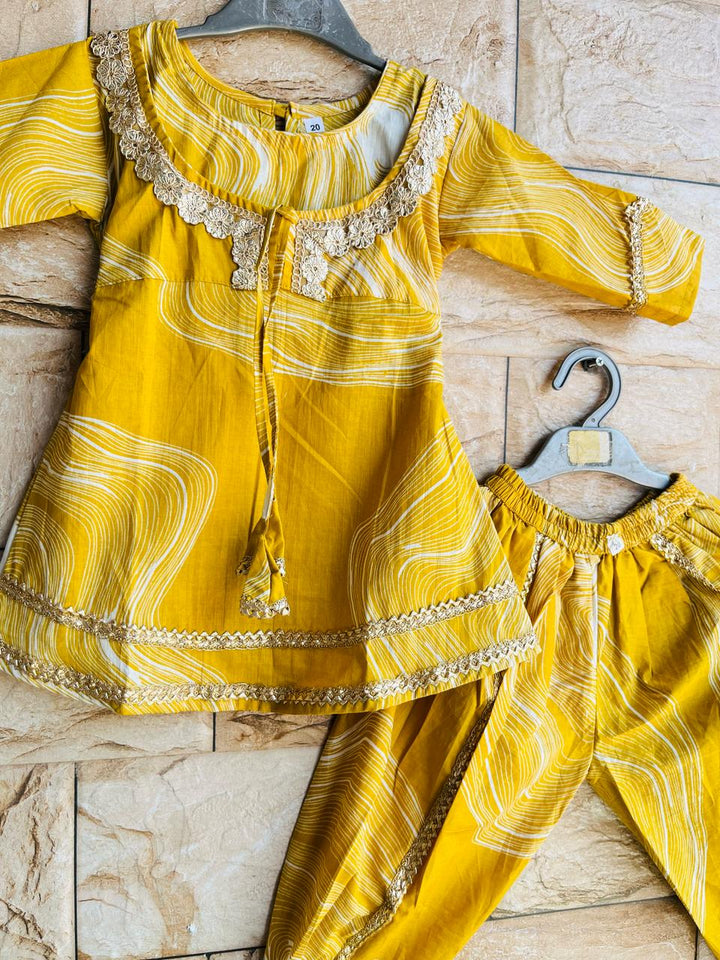 Yellow Peplum Dhoti