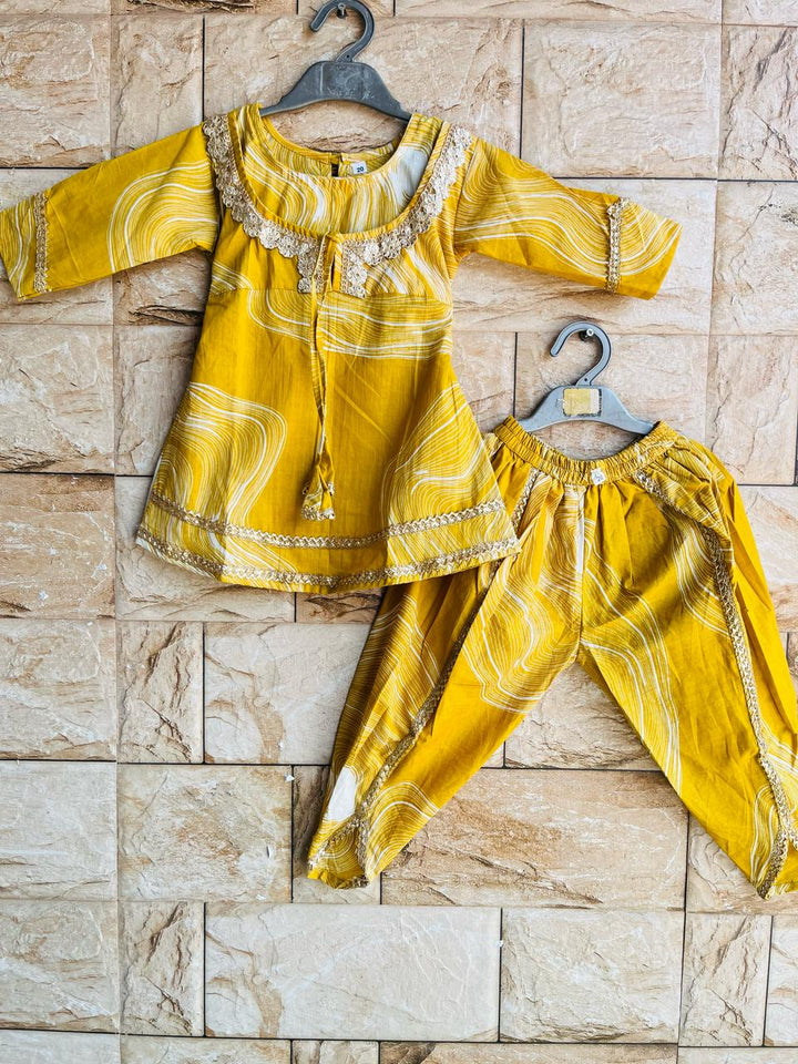 Yellow Peplum Dhoti