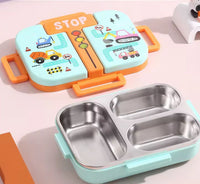Space Adventure Stainless Steel Kids Lunch Box with Compartments | Leak-Resistant Bento Lunch Box for School