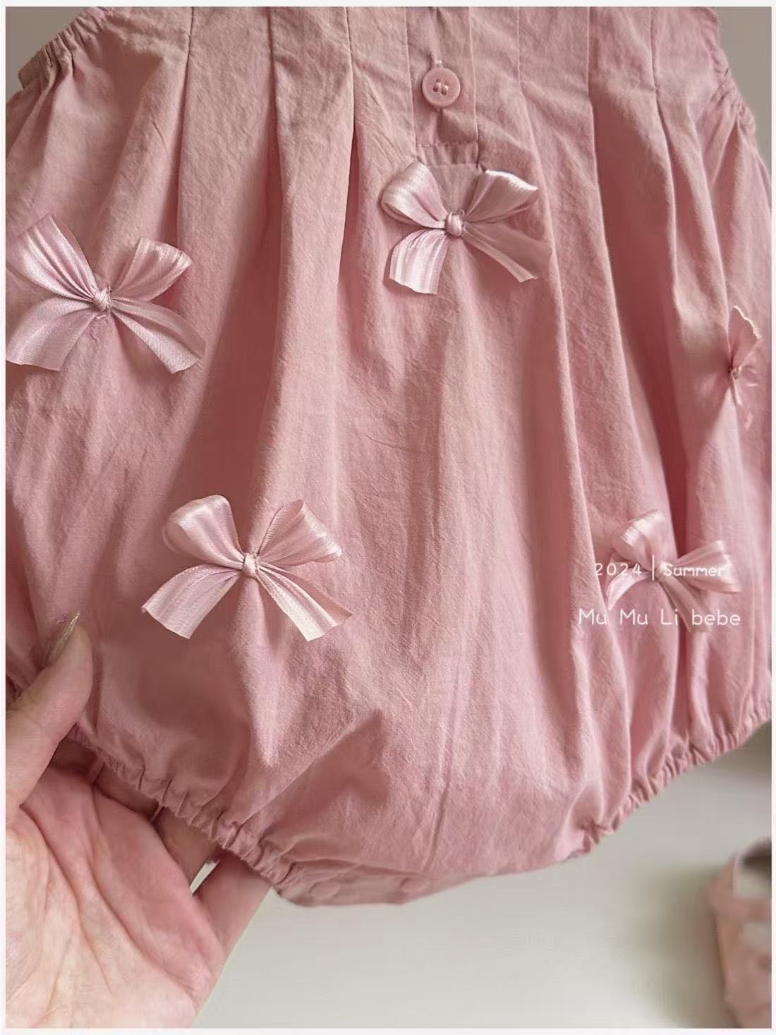 Fuchsia Body Suit with Bow - New Born