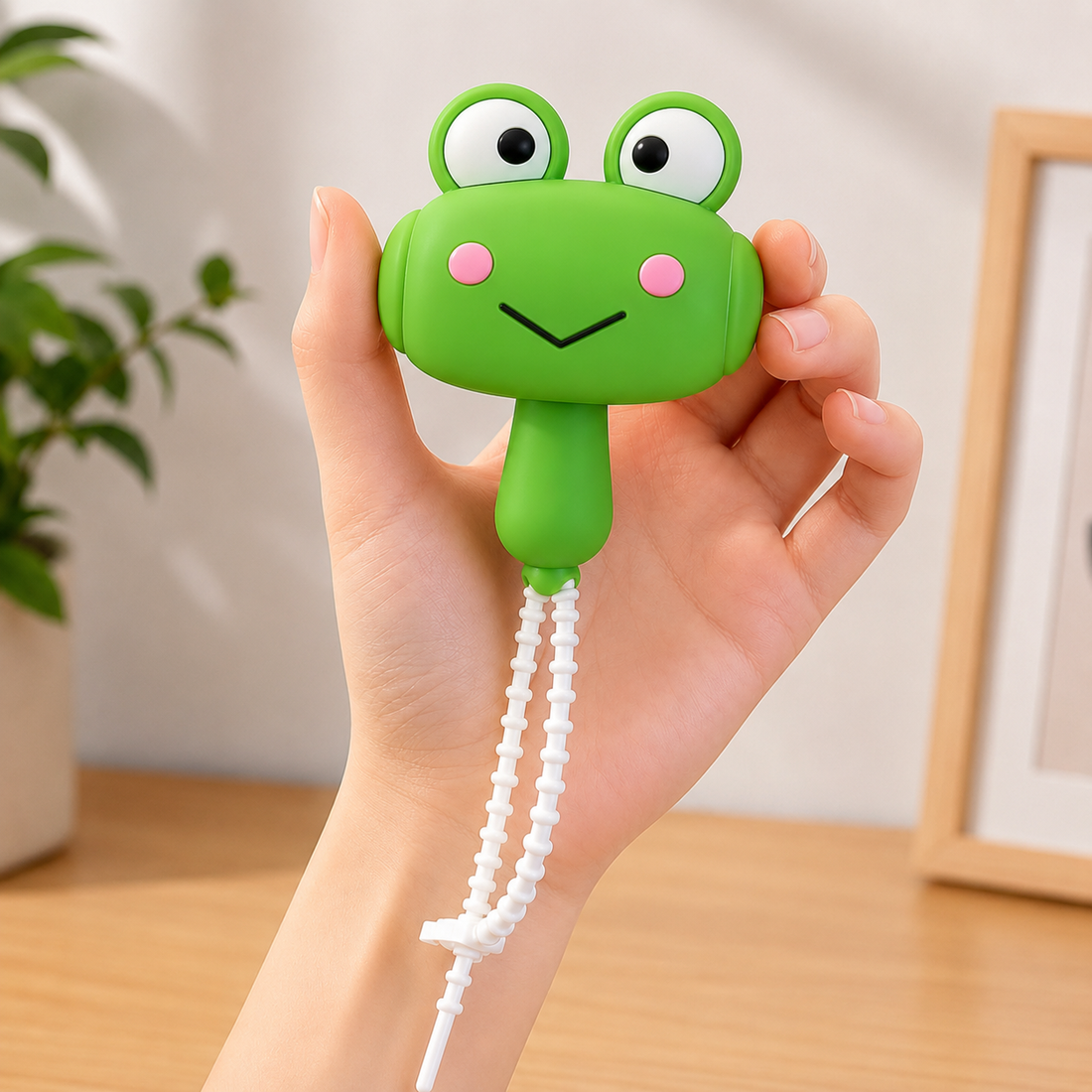 Cute Frog Hammer Choo Choo Keychain With Sound For Kids