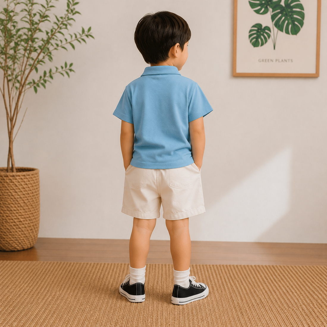 Boys Rabbit Cotton Polo T-Shirt and Shorts Set - 2 Piece Summer Outfit